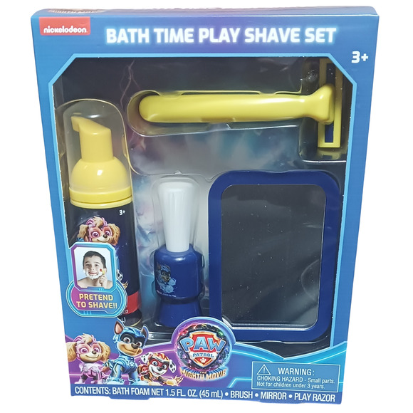 Paw Patrol Bath Time Play Shave Set Kids Pretend Foam Razor Brush Mirror Toy Kit - Picture 8 of 13